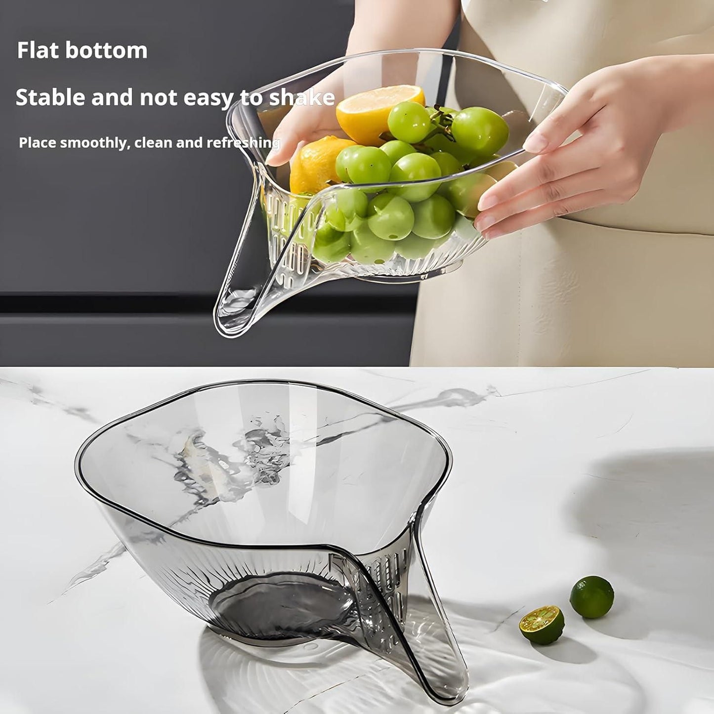 Multi-Functional Drain & Serve Bowl – Sleek, Smart & Mess-Free!