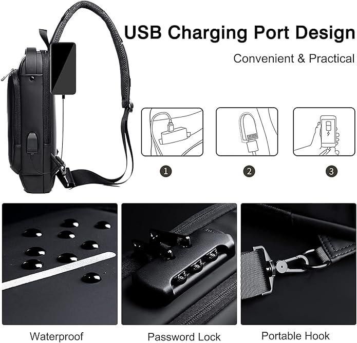 UrbanGuard™ Anti-Theft Sling Bag (For Men & Women)