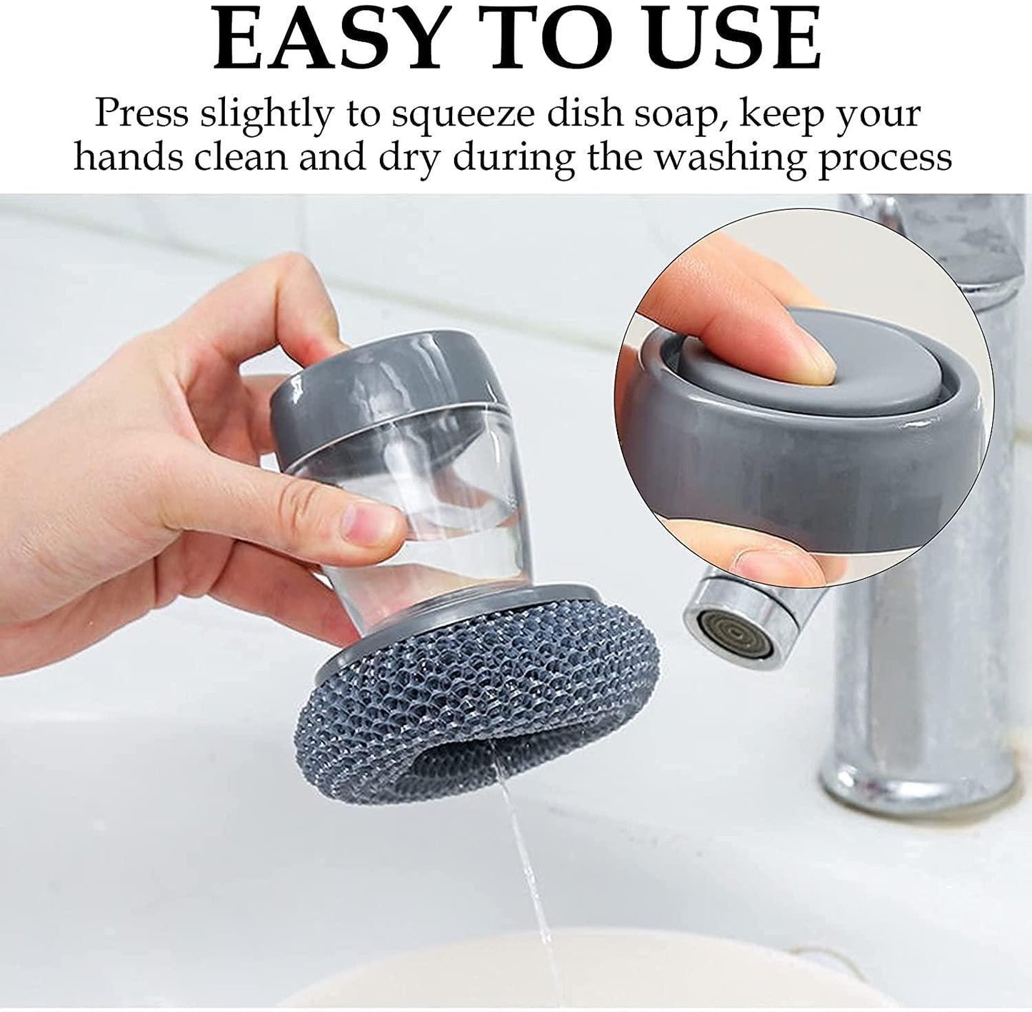 Kitchen Soap Dispensing Palm Brush (Buy one Get one Free)