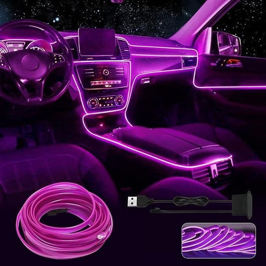 GlowDrive™ Ambient Neon LED Strip – 5M Car Interior Light Kit (USB + Fuse Protection)