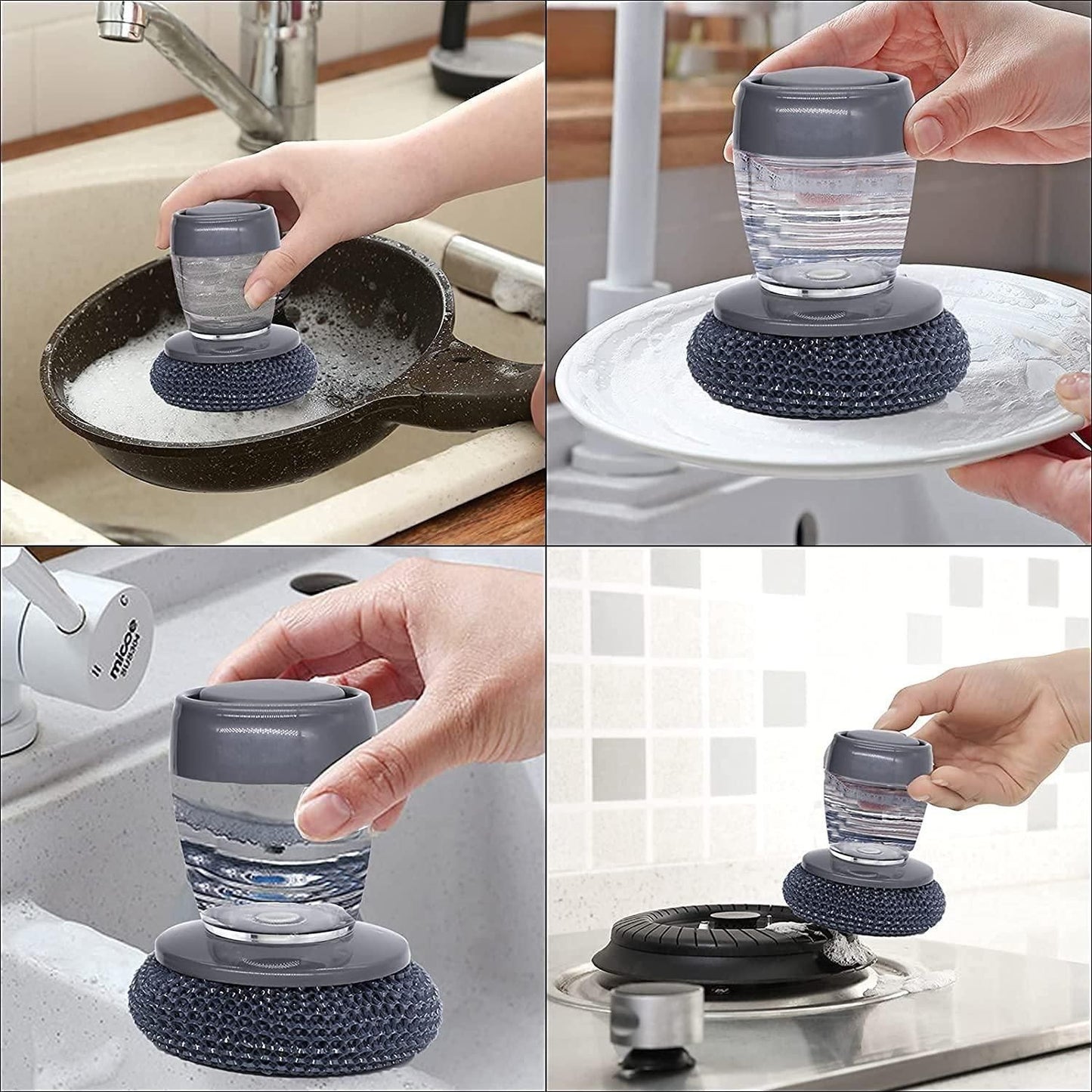Kitchen Soap Dispensing Palm Brush (Buy one Get one Free)